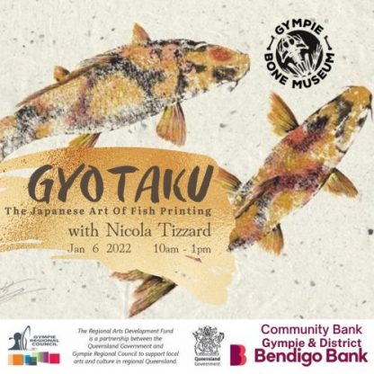 gyotaku art workshop at gympie bone museum